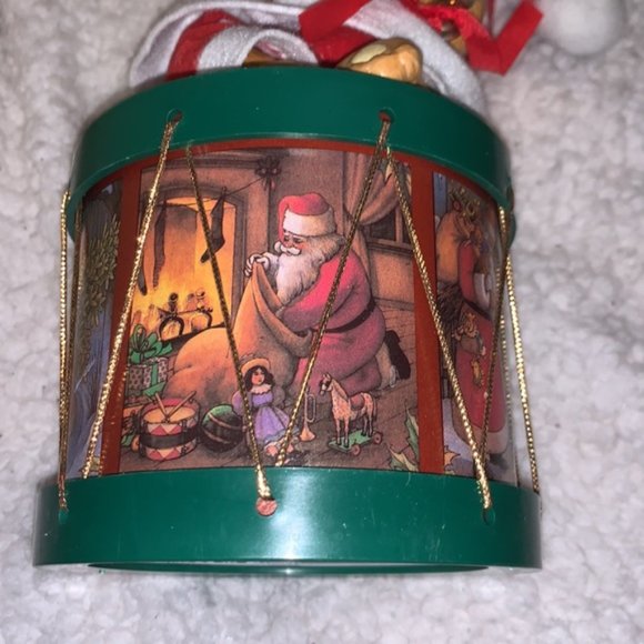 Teddy in drum musical Christmas musical decorations Santa holiday vintage 80s - Picture 3 of 5